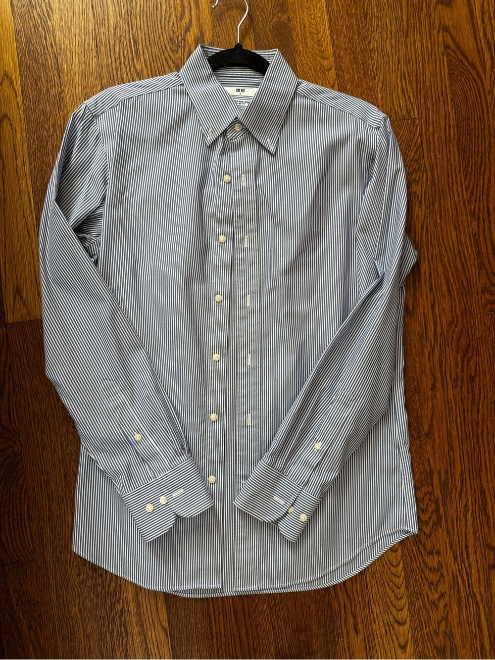 Uniqlo Navy and White Pinstripe Dress Shirt